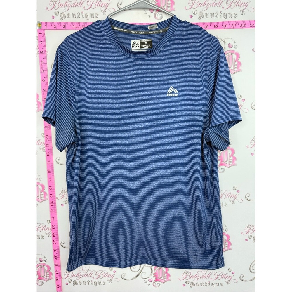 RBX tshirt workout Blue Striped Performance Tee
